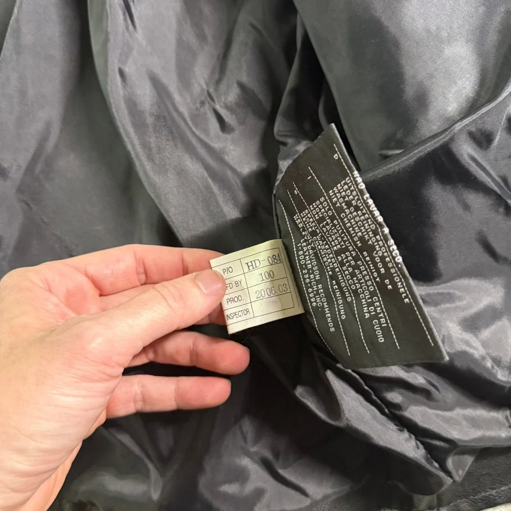 Harley Davidson Womens Black Leather Motorcycle Jacket Size L Biker Riding Y2K - Picture 7 of 11